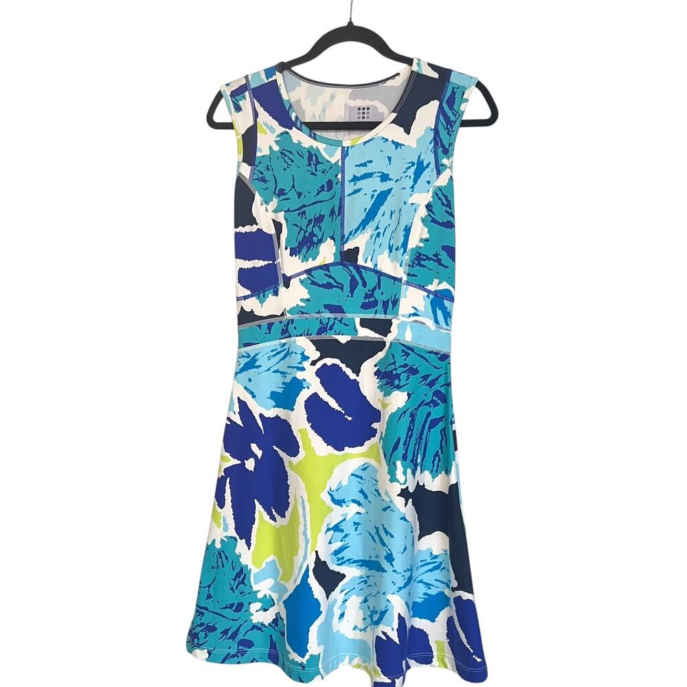 Title Nine Women's Size S Activewear Dress Blue Abstract Tennis Pickleball - Picture 3 of 7